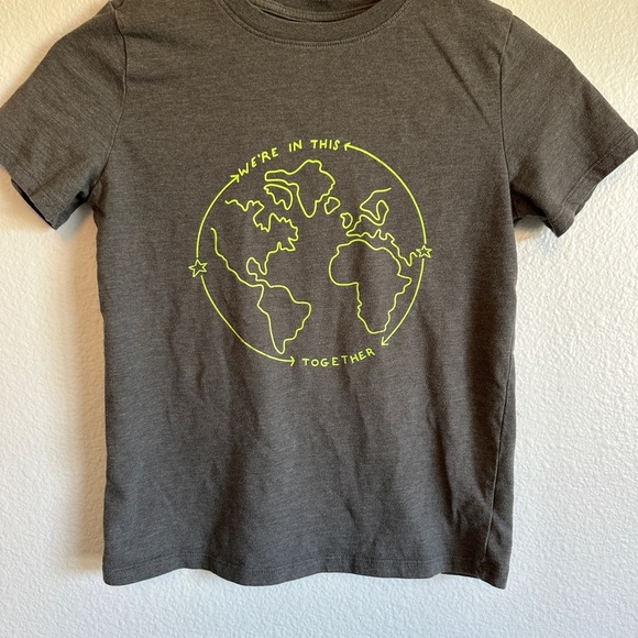 Cat & Jack Other - Cat & Jack Gray and Green Earth Graphic Tee Short Sleeve